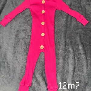 Kids Pink One Piece with Buttons